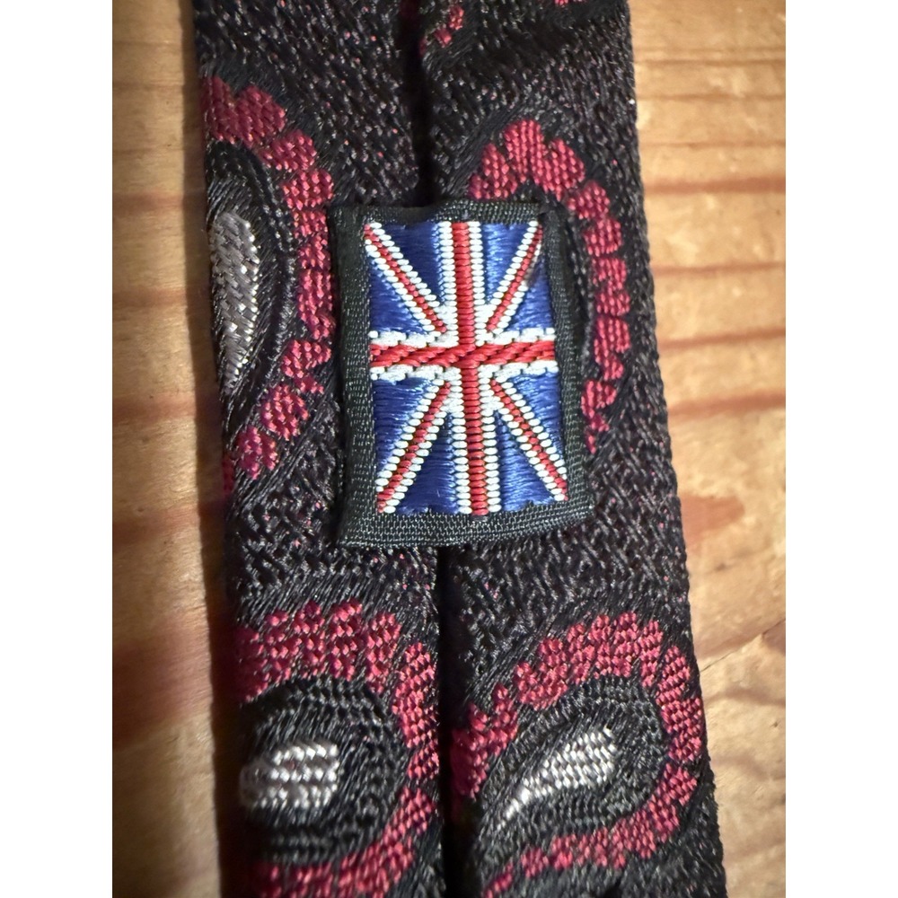 Vintage Robert Talbott Nordstrom Tie Paisley red blue 100% Silk England